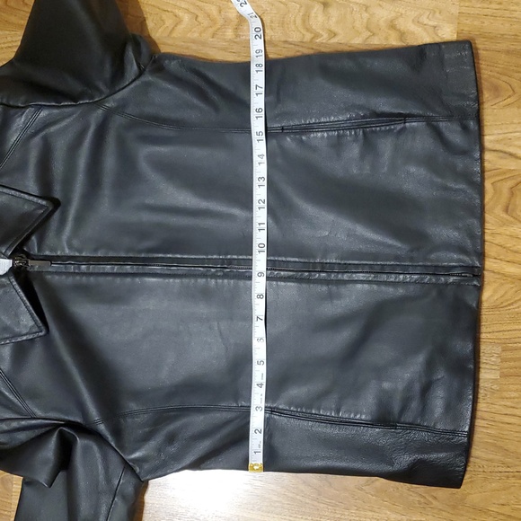 Worthington Black Genuine Leather Jacket Womens Size Petite Medium - Picture 7 of 16